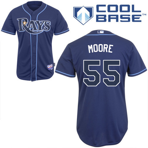 Matt Moore #55 MLB Jersey-Tampa Bay Rays Men's Authentic Alternate 2 Navy Cool Base Baseball Jersey